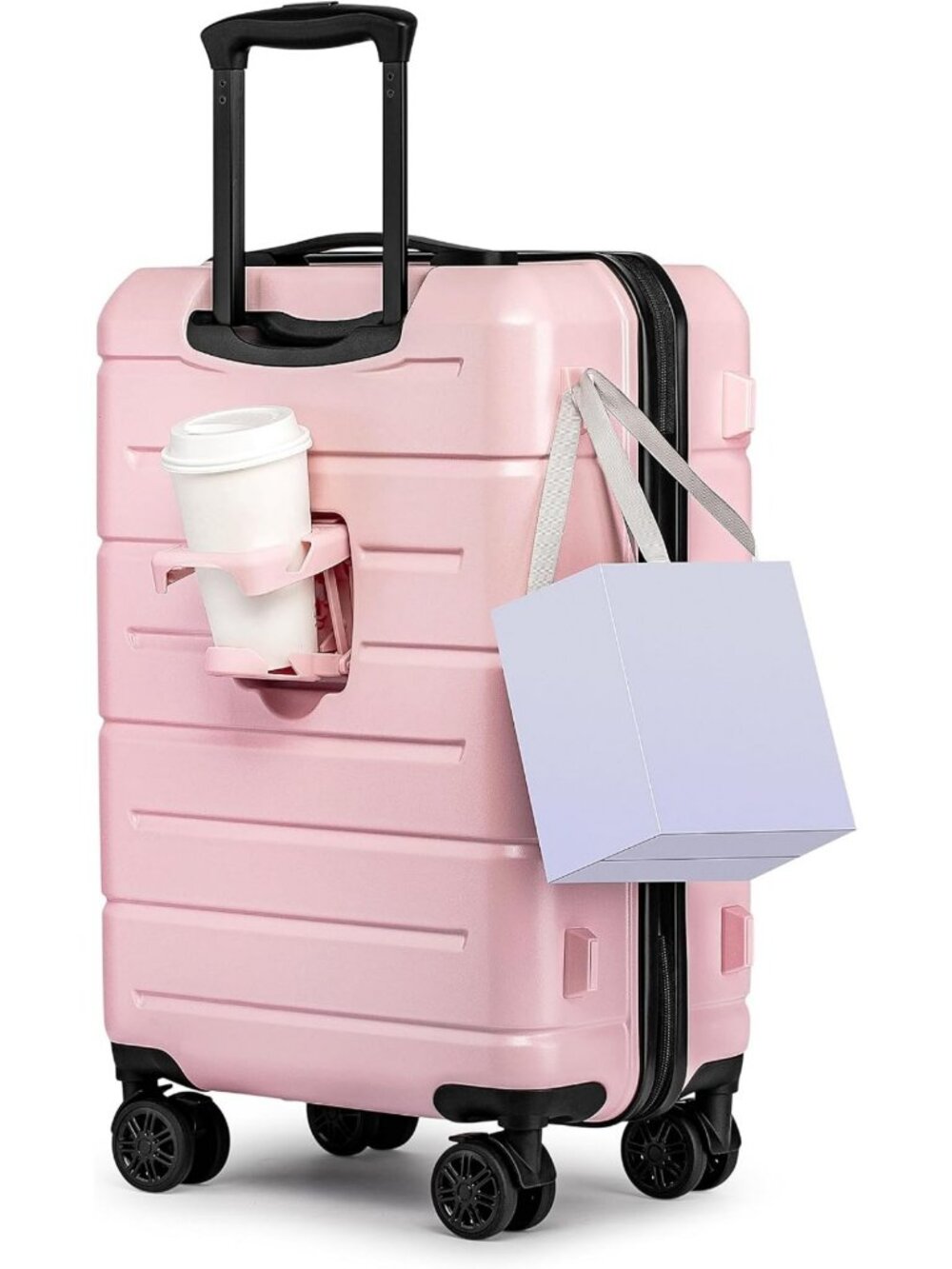 22" Hardshell Carry-On Luggage with Wheels, Airline Approved Travel Suitcase